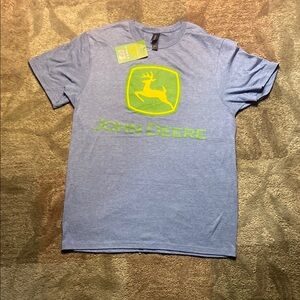 Gildan Blue T-Shirt with Green John Deere Logo